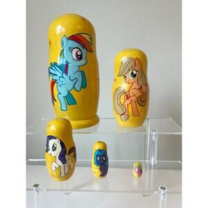 My Little Pony Inspired Handcrafted Painted Wooden Nesting Dolls Complete set